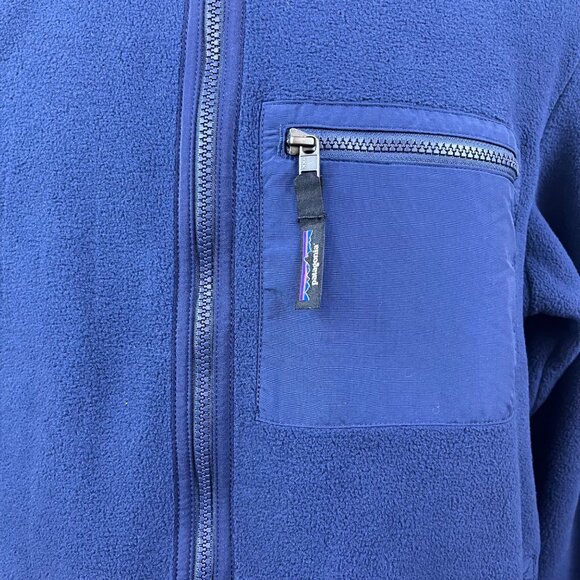 Patagonia Mens Navy Blue Fleece Full-Zip Jacket Polartec Trim-Fit Sz L - Picture 6 of 10